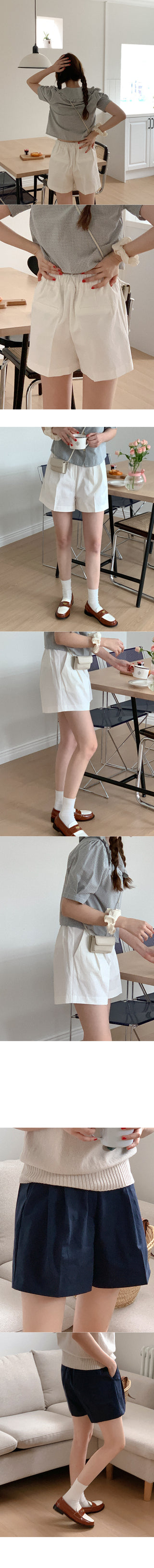 Pintuck Banding Half Pants