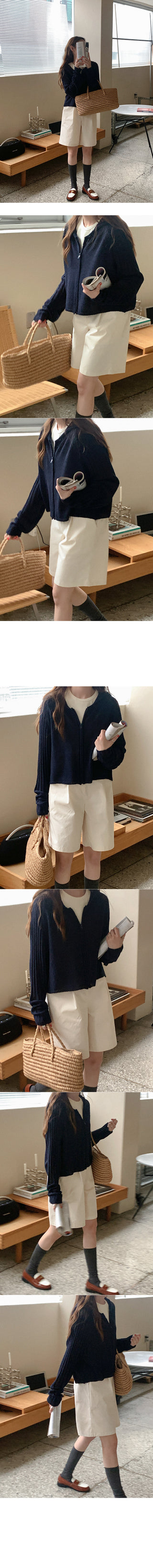 Double pintuck cotton shorts