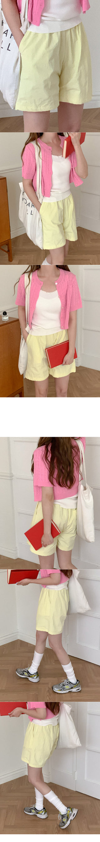 Elastic waistband shorts
