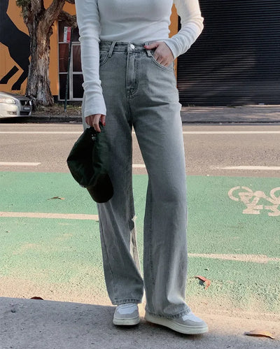 (basic/long) Wide Light Denim Pants - 4 sizes