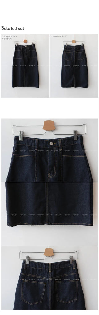 Balanced denim skirt