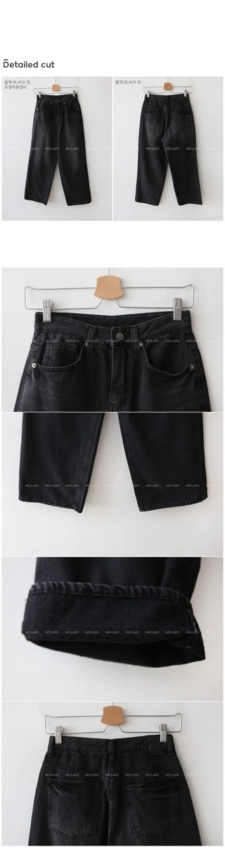 Fleece Black Denim Pants