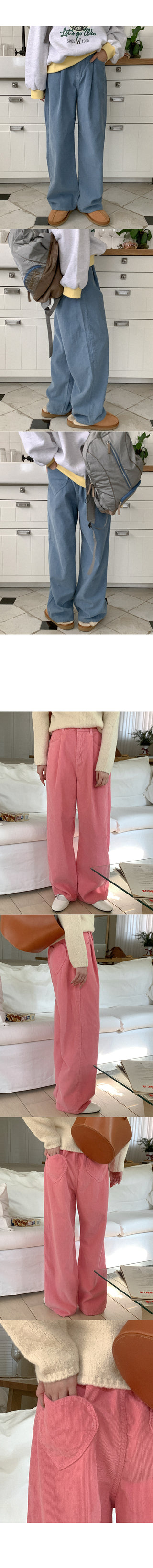 Corduroy Heart Pants