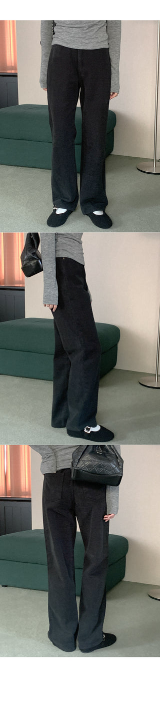 Fleece-lined wide cotton pants