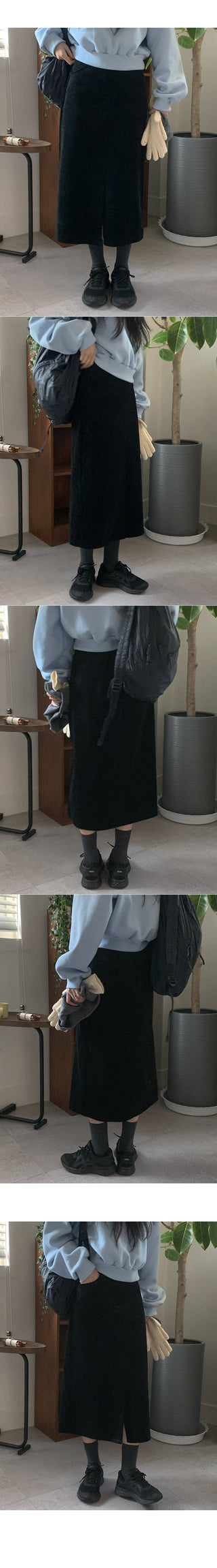 Corduroy long skirt