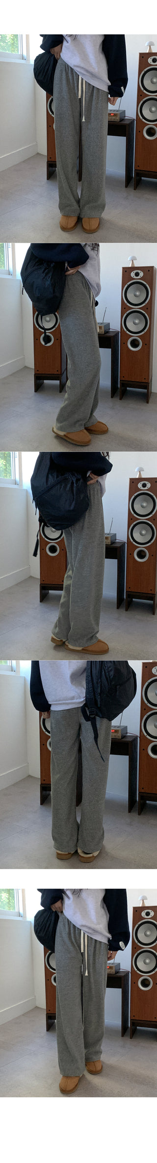 [Fleece-lined] Elastic waist pants