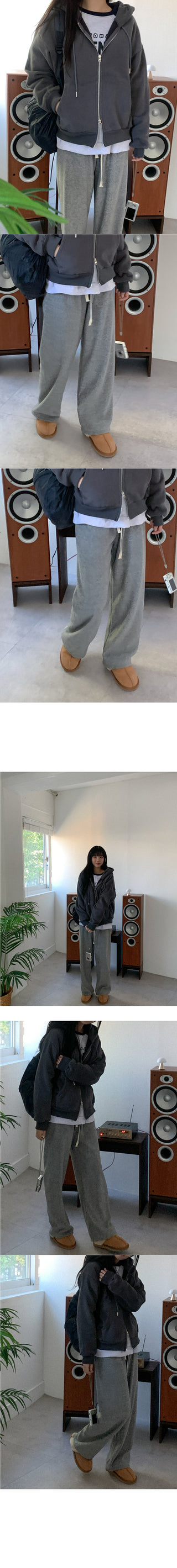 [Fleece-lined] Elastic waist pants