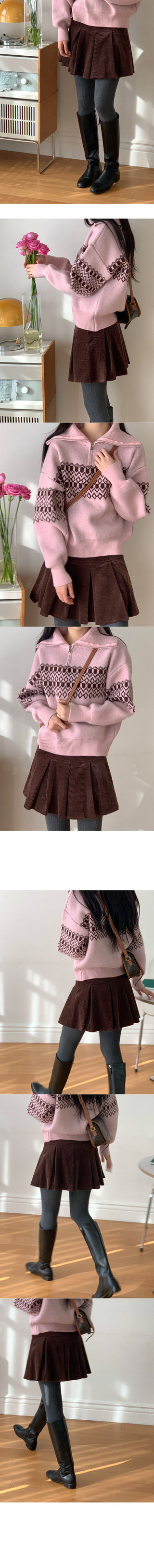 Corduroy mini skirt