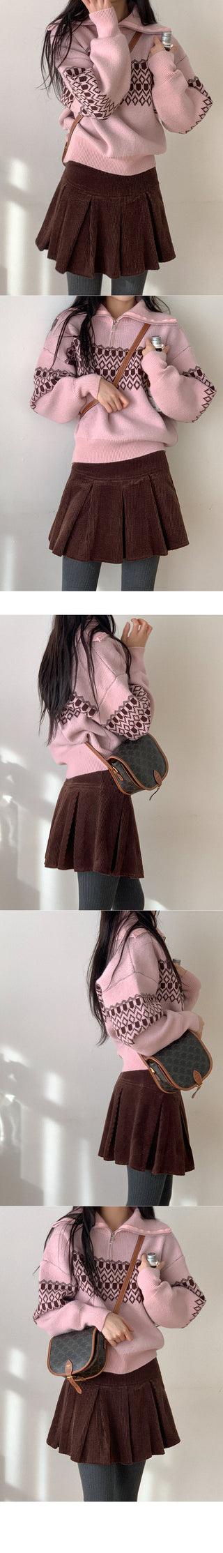 Corduroy mini skirt