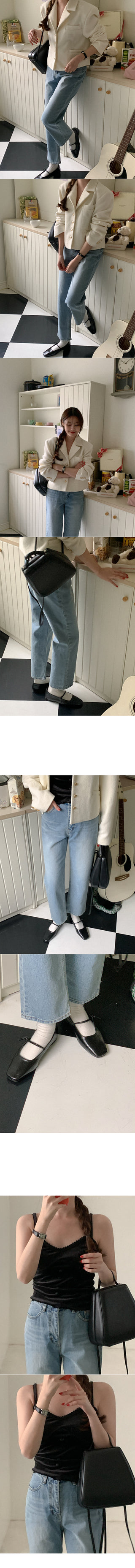 Daily straight denim pants