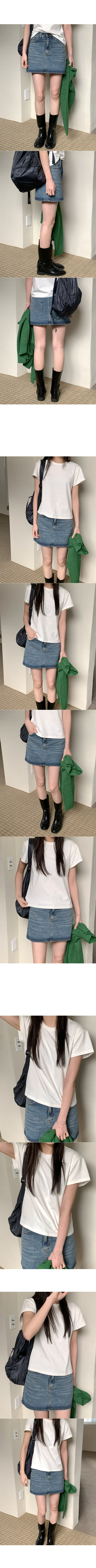 denim mini skirt