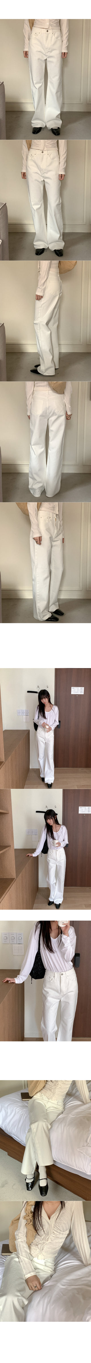White wide cotton pants