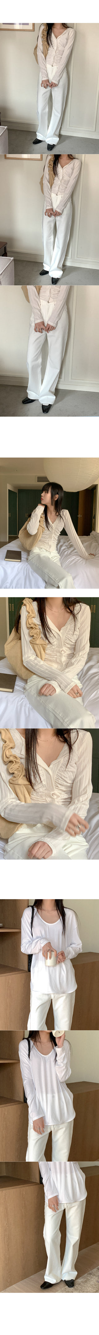White wide cotton pants