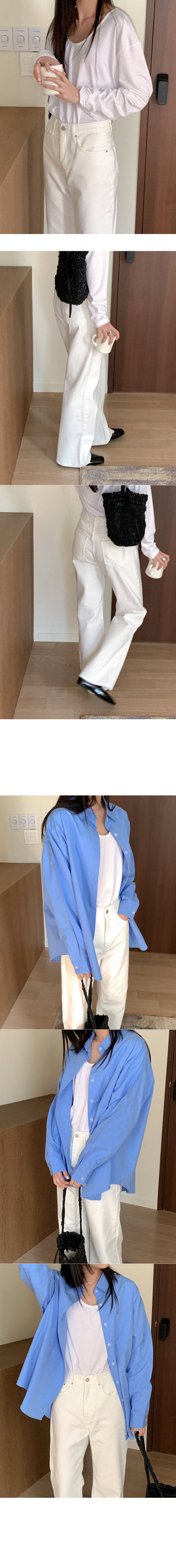 White wide cotton pants