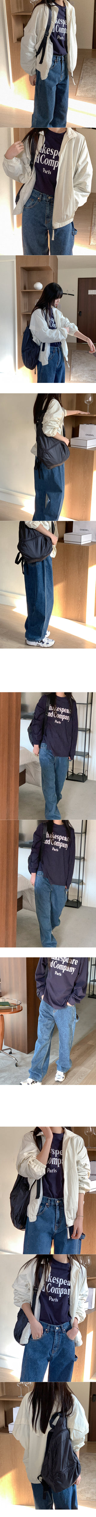 Wide cotton denim pants