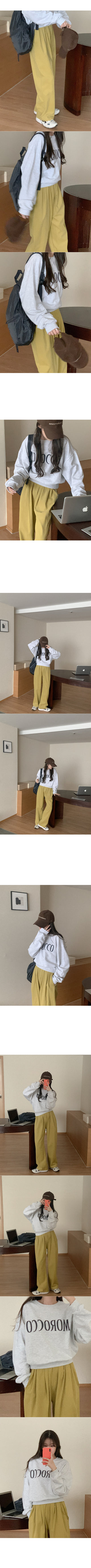 Cotton wide elastic waist pants