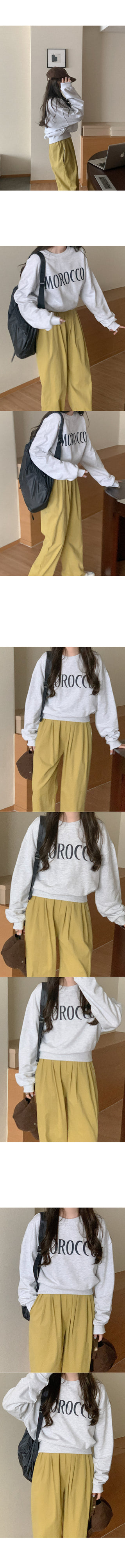 Cotton wide elastic waist pants