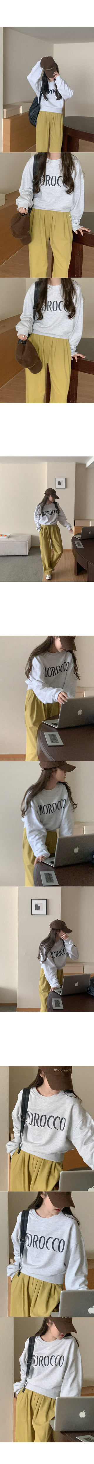 Cotton wide elastic waist pants