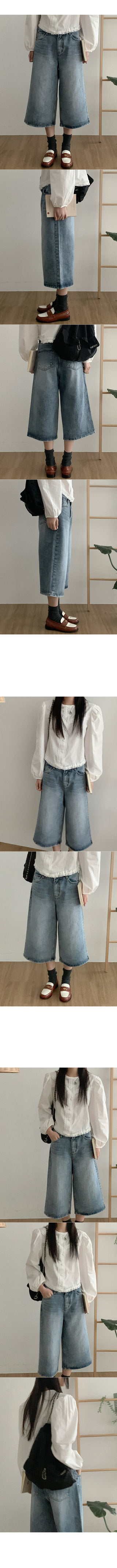 Wide 8/10 length denim pants