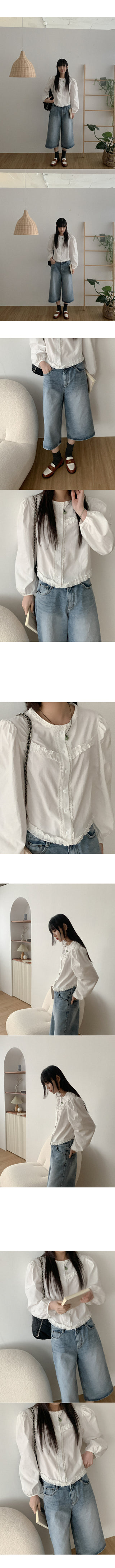 Wide 8/10 length denim pants