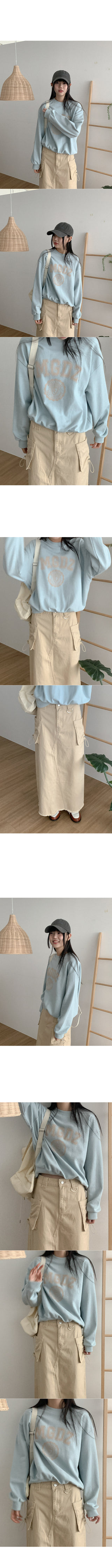 Cotton cargo long skirt