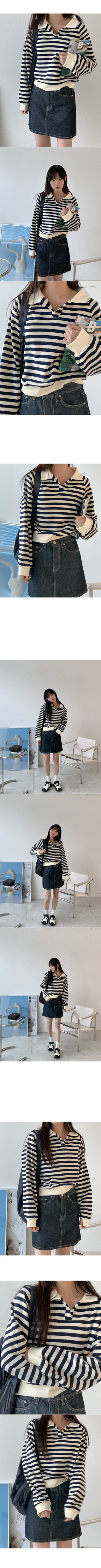 Low denim mini skirt