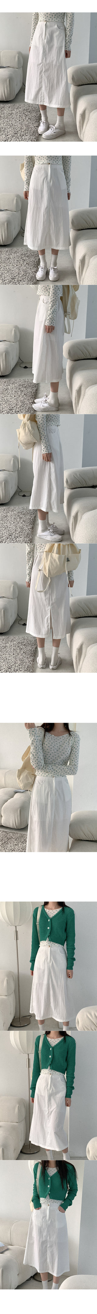 Nylon midi skirt