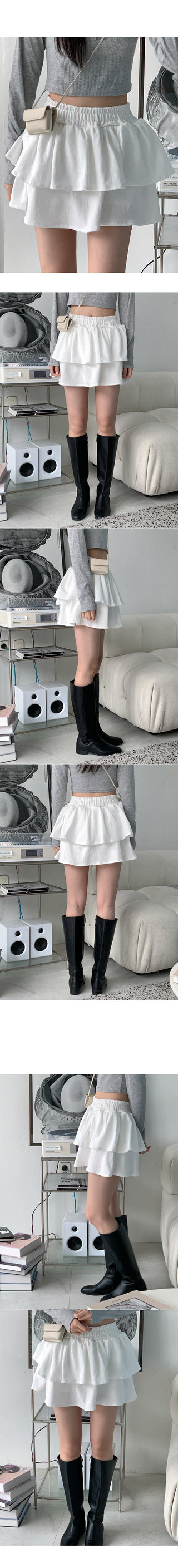 Tiered skirt mini skirt