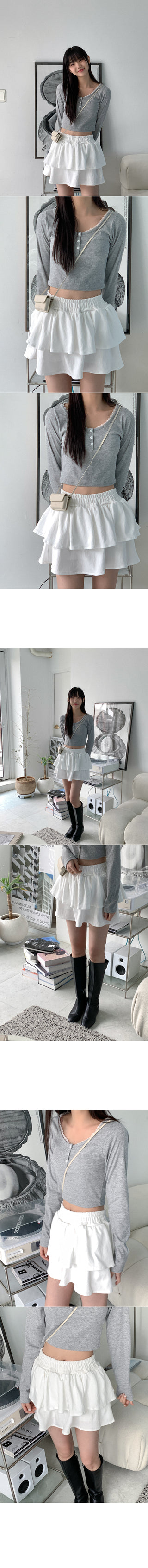 Tiered skirt mini skirt