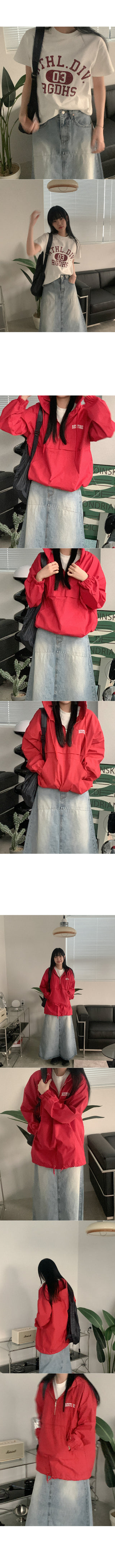 A-line denim long skirt