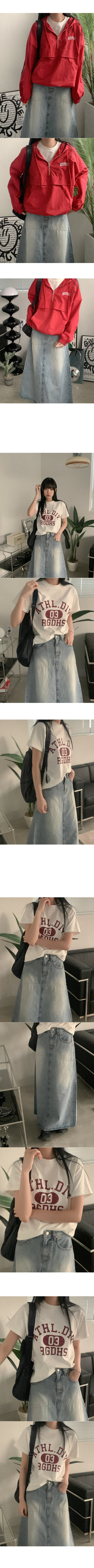 A-line denim long skirt