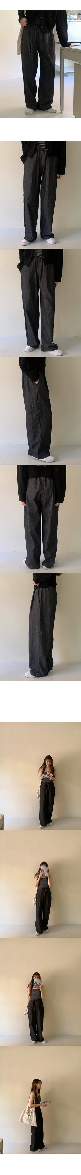 Elastic waist denim pants