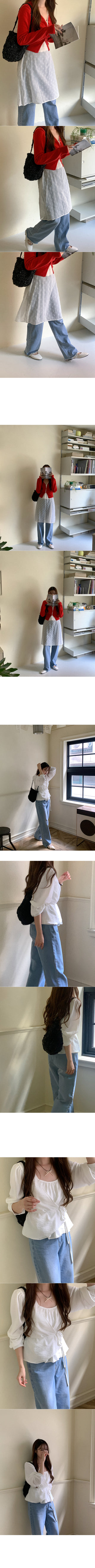 Wide-leg denim pants with cut hems
