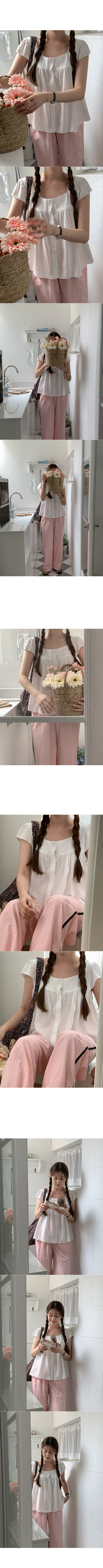 Nylon line elastic waist pants