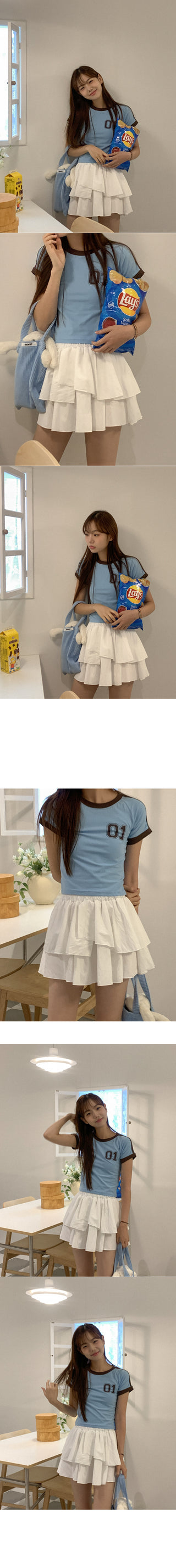Frilled mini skirt