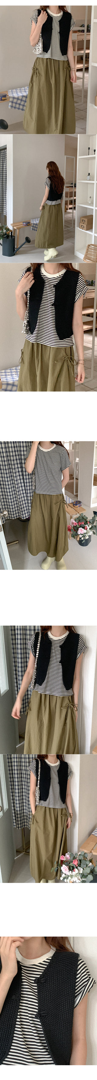 Ribbon long skirt