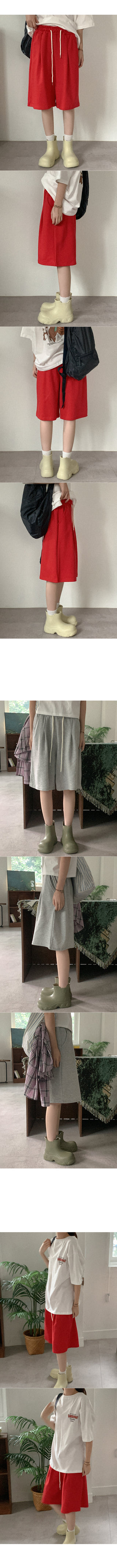 Cotton Half-Elastic Pants