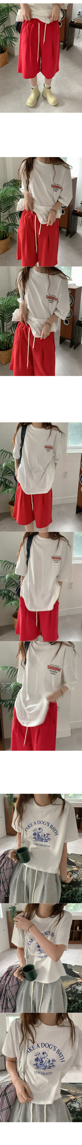 Cotton Half-Elastic Pants