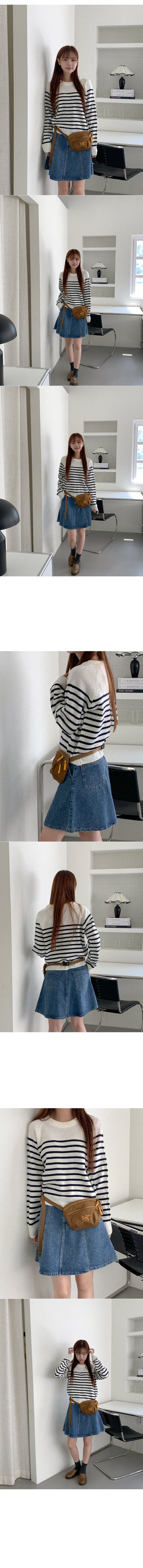 Denim midi skirt