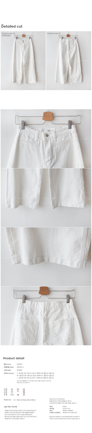 Wide-pocket cotton pants