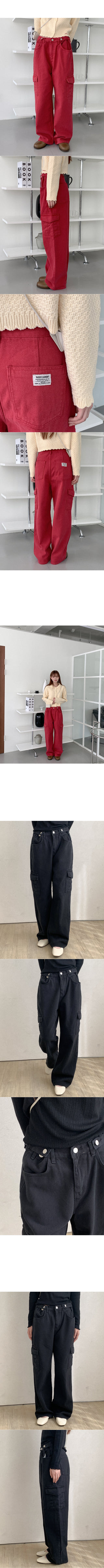 Cotton side buckle cargo pants