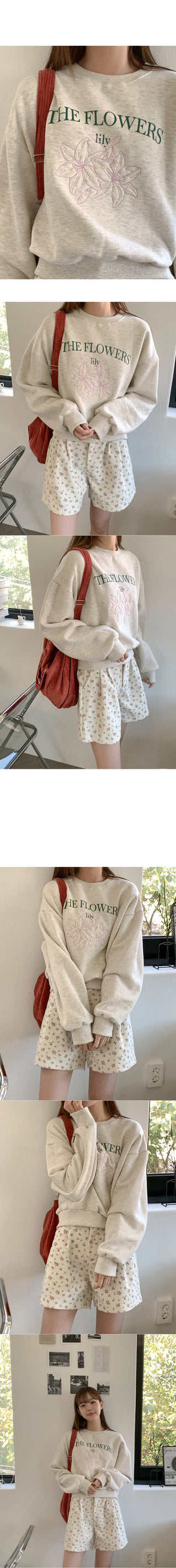 Flower corduroy shorts