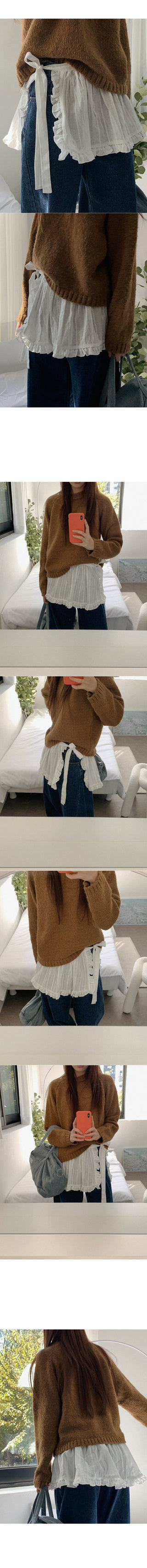 Cotton layered wrap skirt