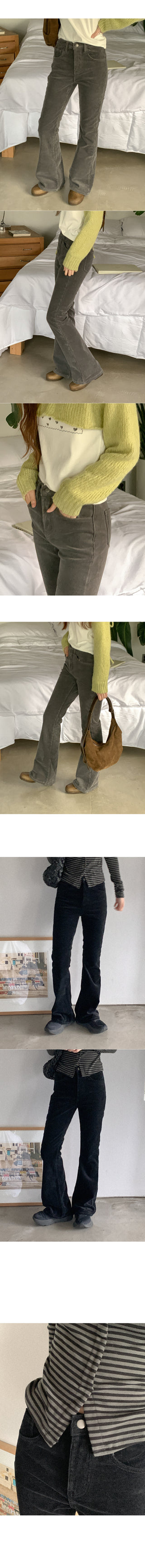 Fleece-lined corduroy bootcut pants