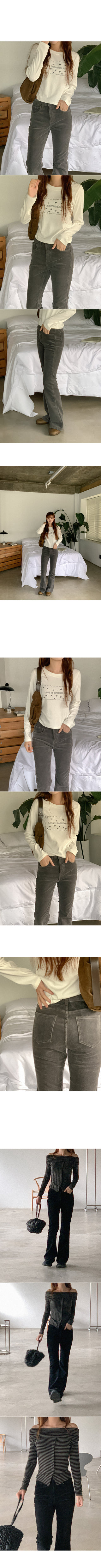 Fleece-lined corduroy bootcut pants