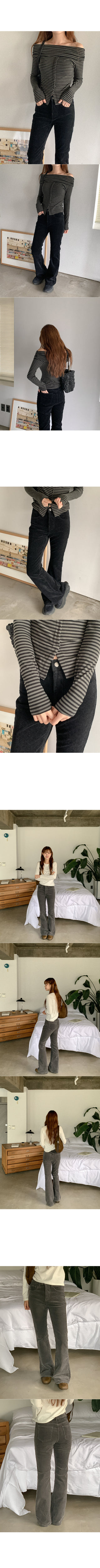 Fleece-lined corduroy bootcut pants