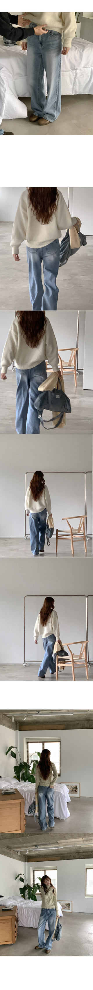 Wide Light Denim Pants