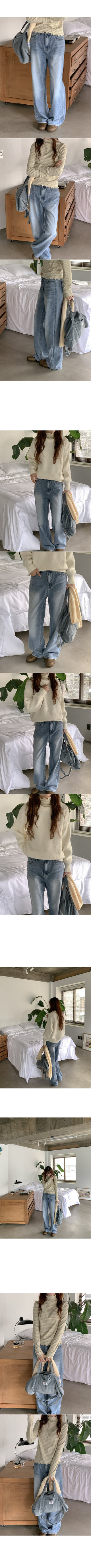 Wide Light Denim Pants