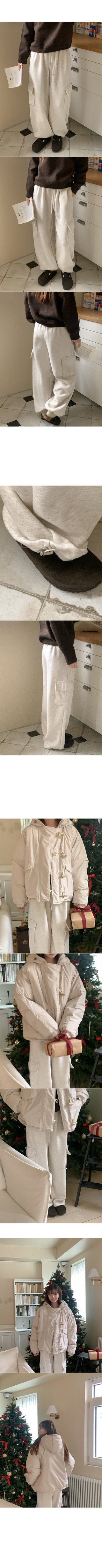 Fleece-lined cargo pants with elastic waistband