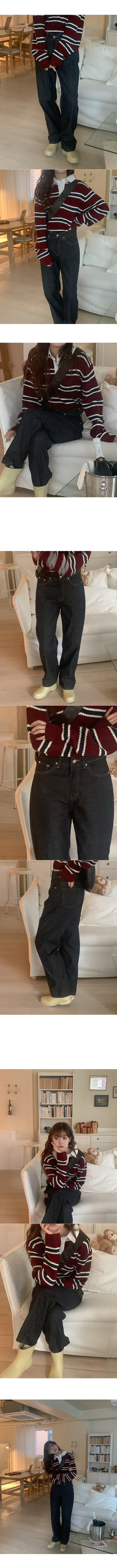 Straight-leg denim pants